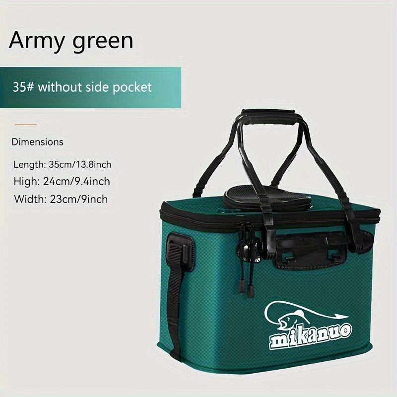 Quick-Collapse Live Fish Bucket & Tackle Storage