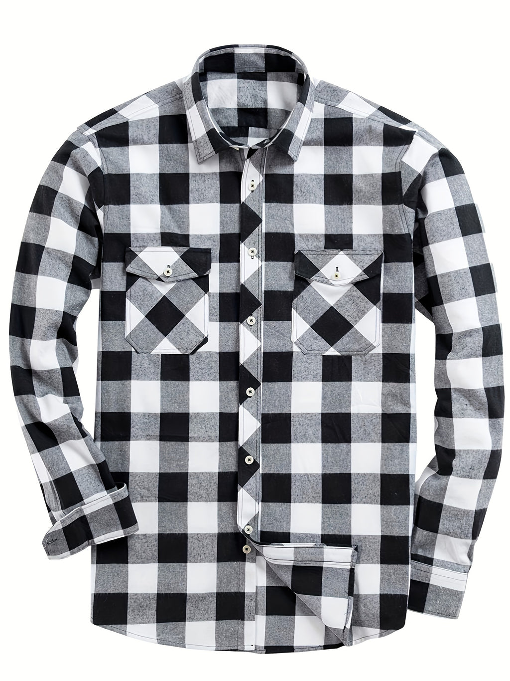 3pcs Stylish Plaid Pattern Long Sleeve Button Down Shirts