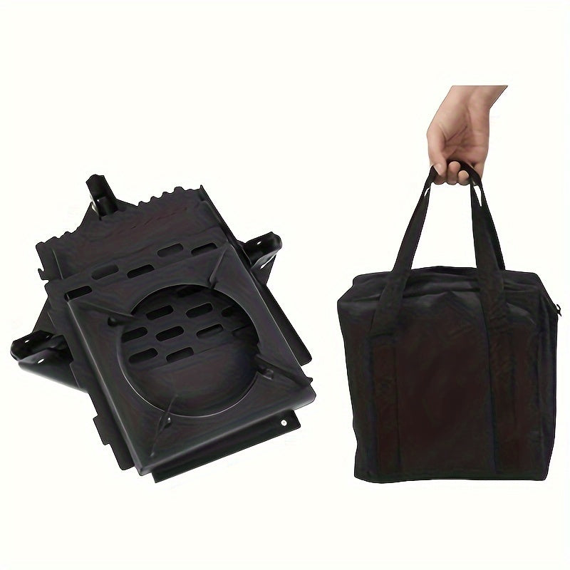 Portable Cast Iron Camping Wood Stove, Black Woodstove