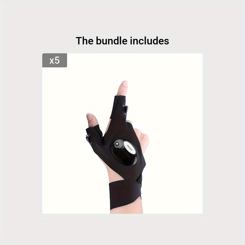 1/2pcs LED Flashlight Gloves - Hands-Free Lights for Camping