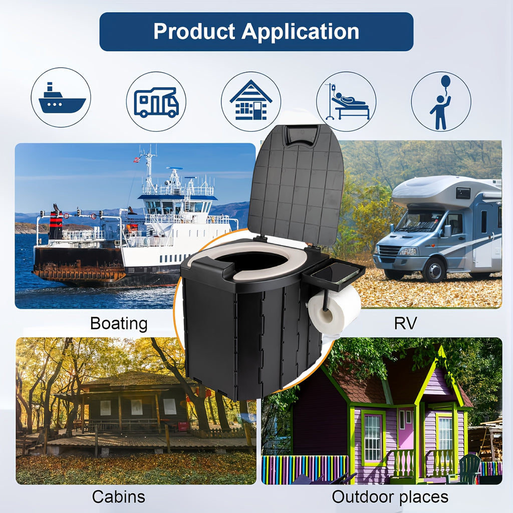 Portable Folding Toilet With PU Seat Cushion