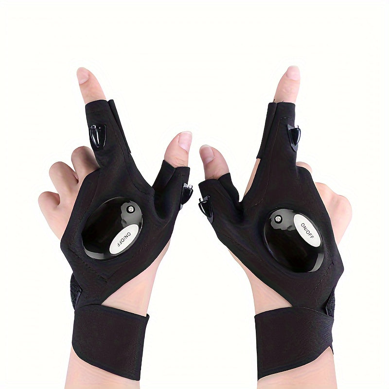 1/2pcs LED Flashlight Gloves - Hands-Free Lights for Camping