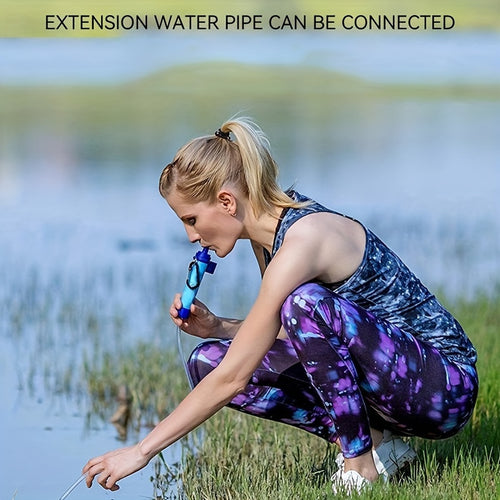 1pc Portable Outdoor Water Purifier Without/With Extend Straw