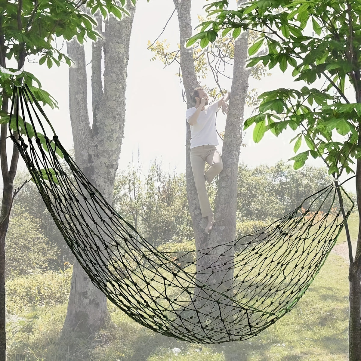 Portable Hammock Net With Nylon Rope And Hooks