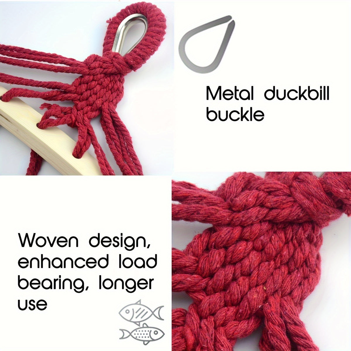 2.8*1.5M Thickened Fabric Curved Stick Anti-rollover Hammock