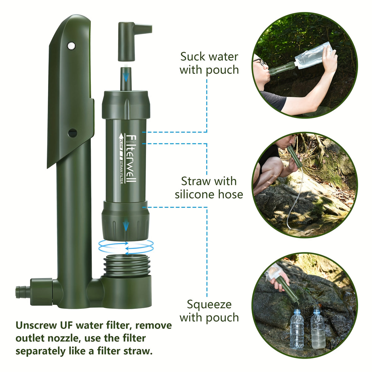 Pocket Pump Water Filter, 0.01 Micron