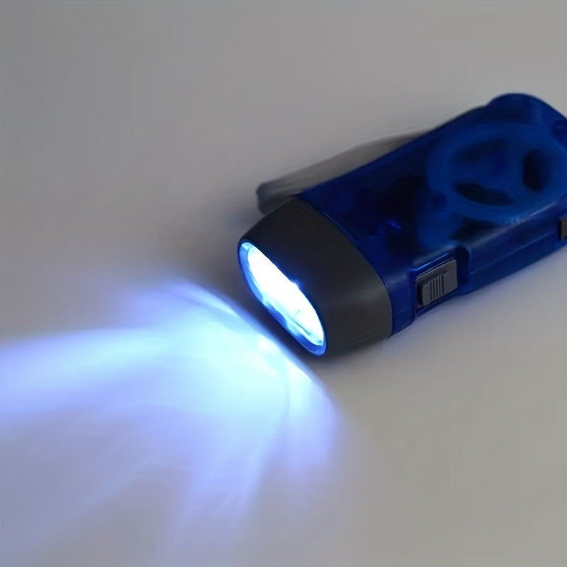 2pcs 3 LED Hand Crank Powered Flashlights, For Emergency