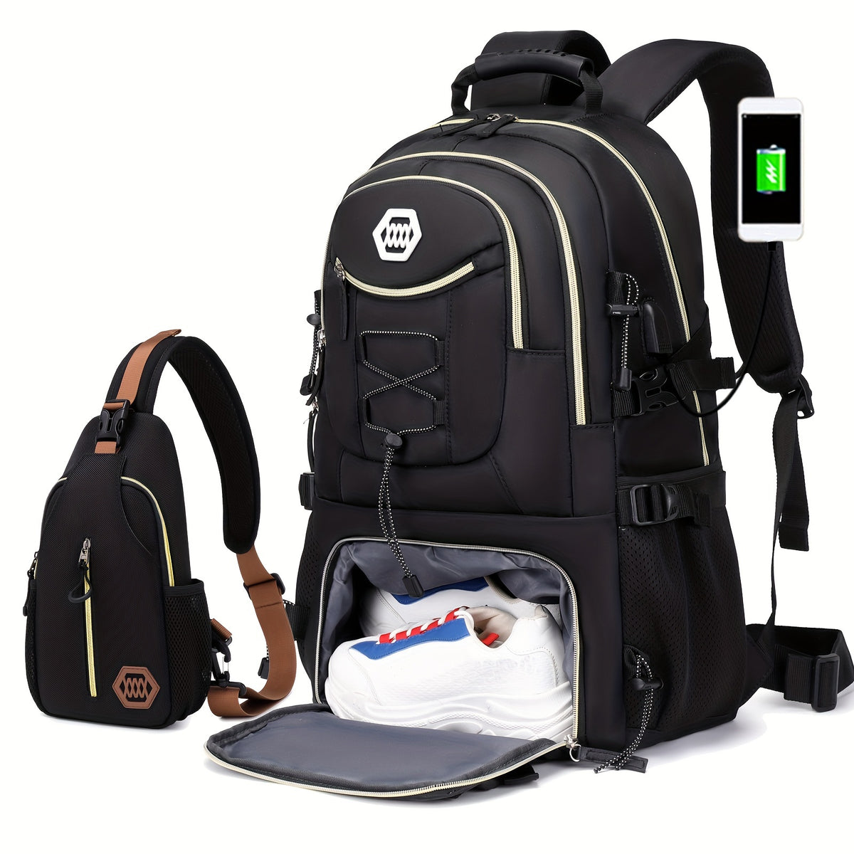 1/2pcs Outdoor Travel Backpack, Waterproof Large Capacity