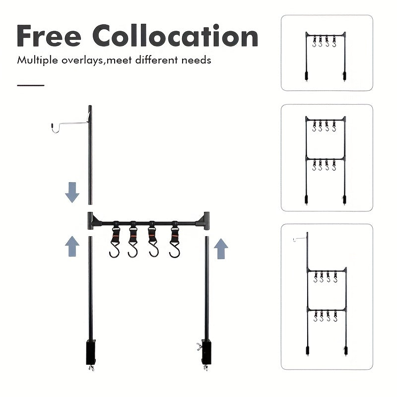 Aluminum Alloy Folding Hanging Rack With Detachable Hook