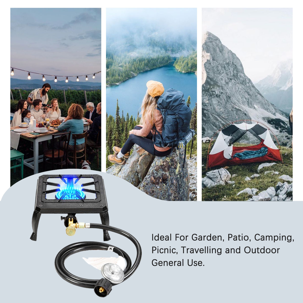 Deluxe Double Burner Flame Camping Stove - Portable, CSA Listed