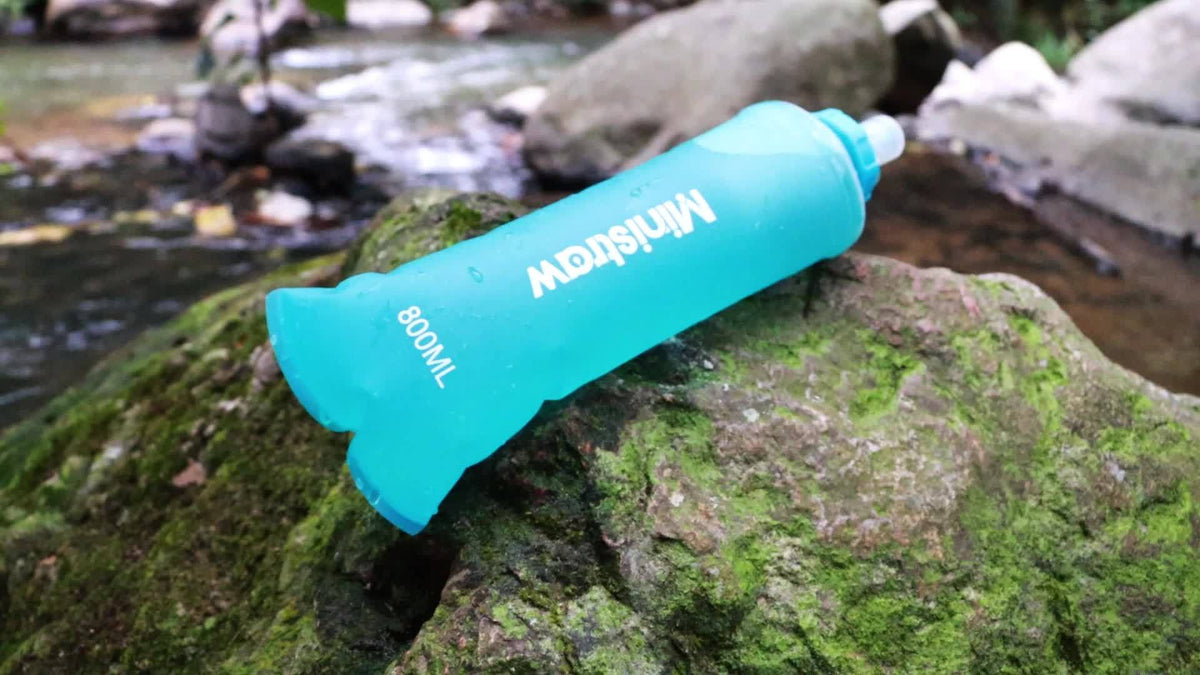 Collapsible Water Bottle with Filter Replaceable 27 oz