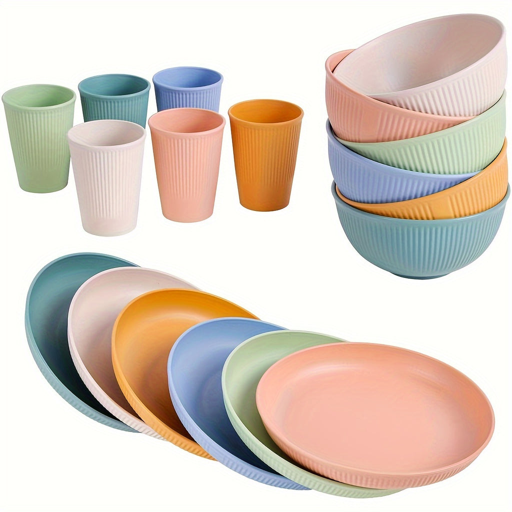18/6pcs Unbreakable Plastic Dinnerware Set