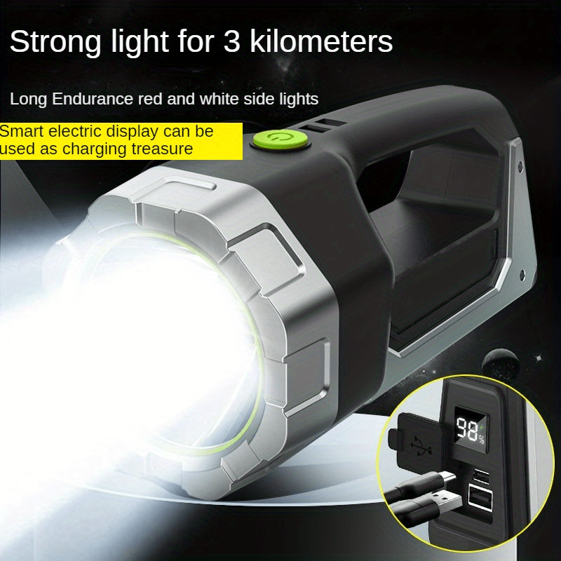 1pc High-Intensity LED Flashlight - Rechargeable