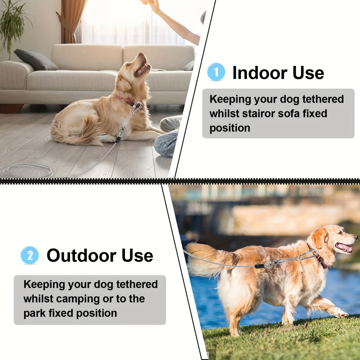 Pet Tie Out Cable For Dogs, 10/20/30ft