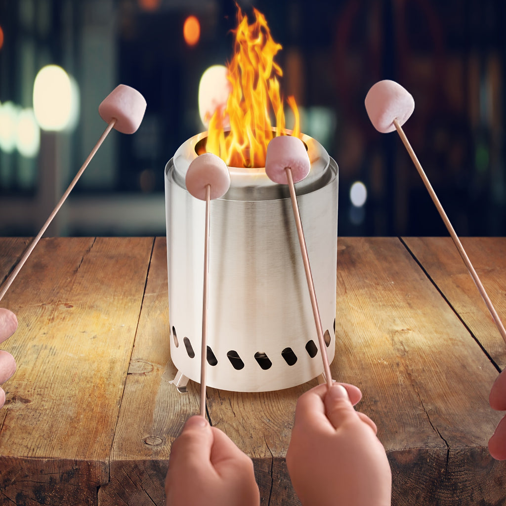 7.8"H×5.5"D Tabletop Fire Pit With Stand