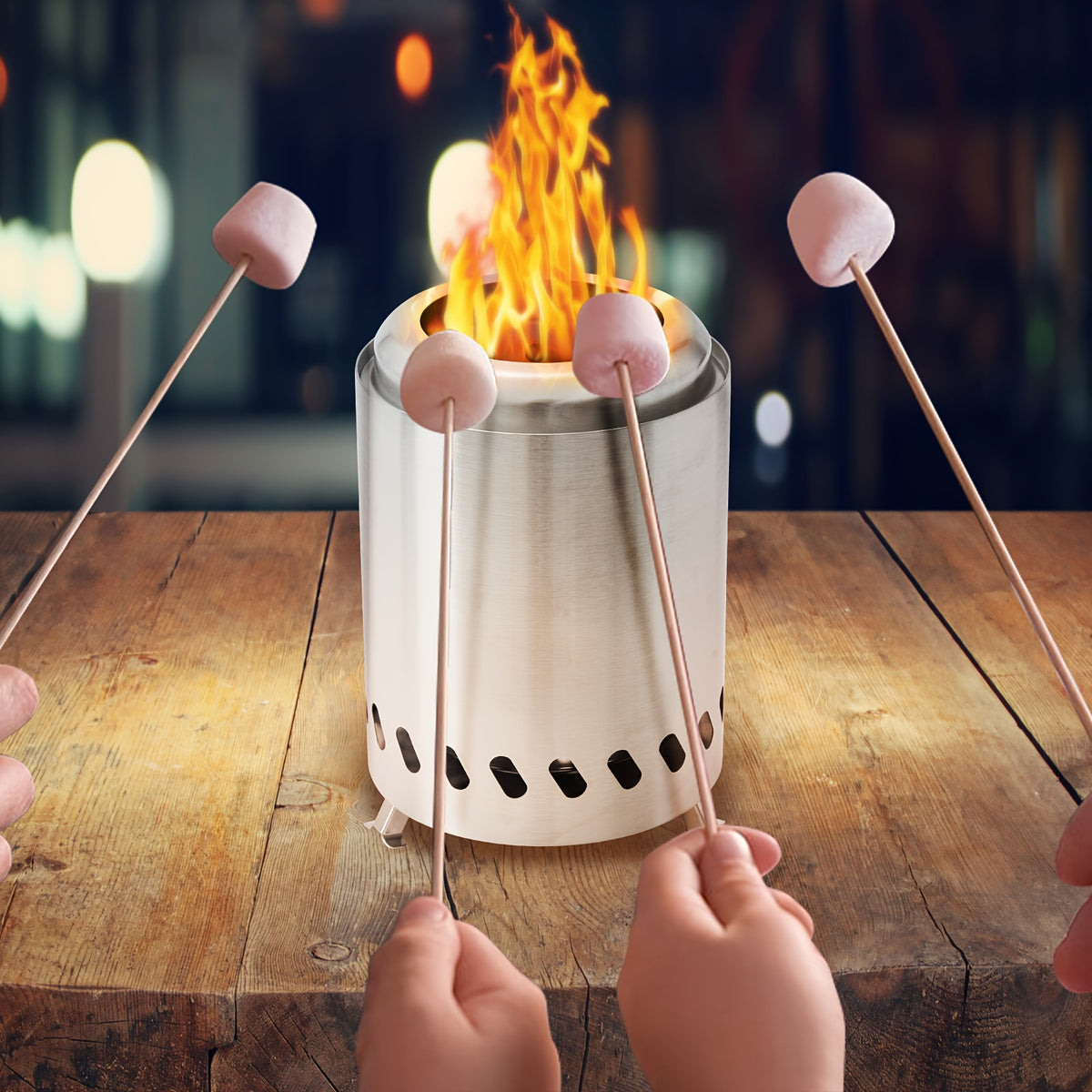 7.8"H×5.5"D Tabletop Fire Pit With Stand