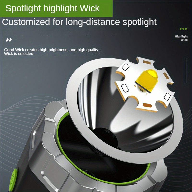 1pc High-Intensity LED Flashlight - Rechargeable