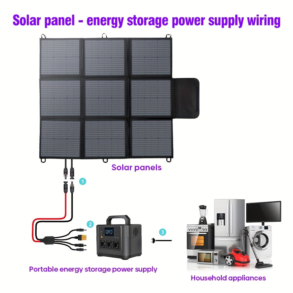 200W Portable Solar Panel with Adjustable Kickstands & Foldable Design