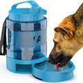 74oz Large Capacity Ocean Blue Dog Water Bottle with Built-In Bowl
