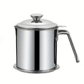 Stainless Steel Oil Jug And Oil Filter And Base, Kitchen Filter Oil Slag