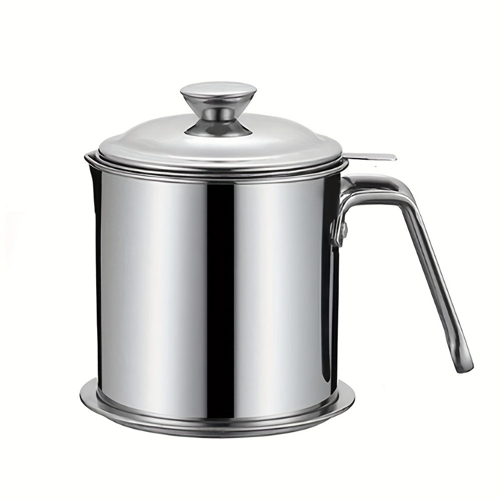 Stainless Steel Oil Jug And Oil Filter And Base, Kitchen Filter Oil Slag