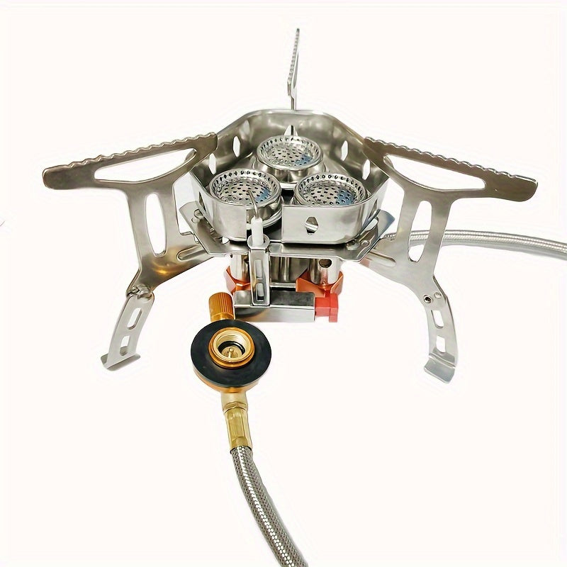3500W/6800W Portable Folding Gas Stove With Fuel Tank, Electric Ignition, Carry Case