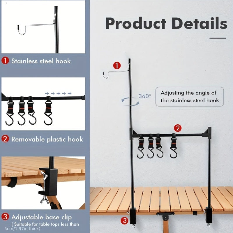 Aluminum Alloy Folding Hanging Rack With Detachable Hook