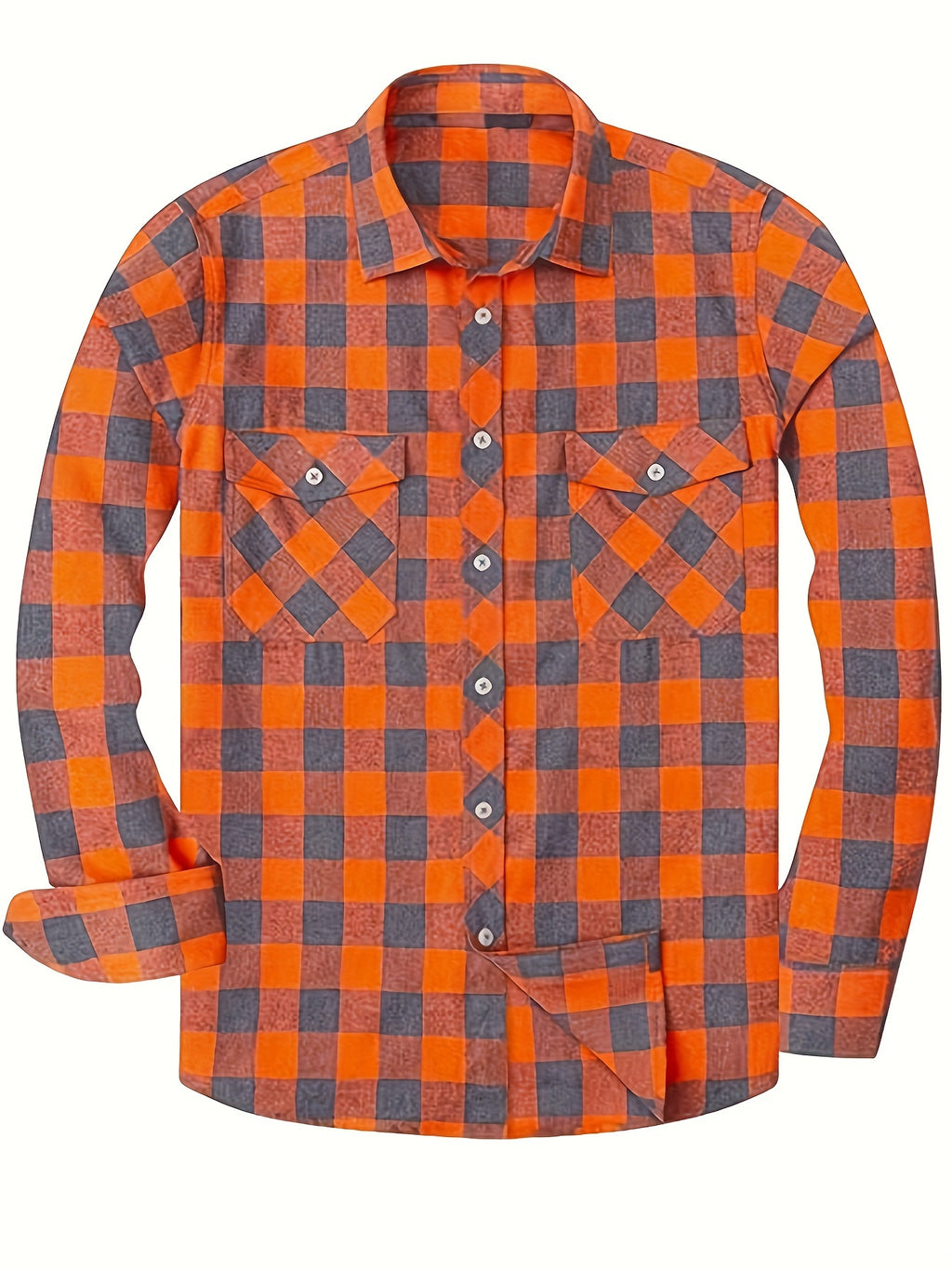 3pcs Stylish Plaid Pattern Long Sleeve Button Down Shirts