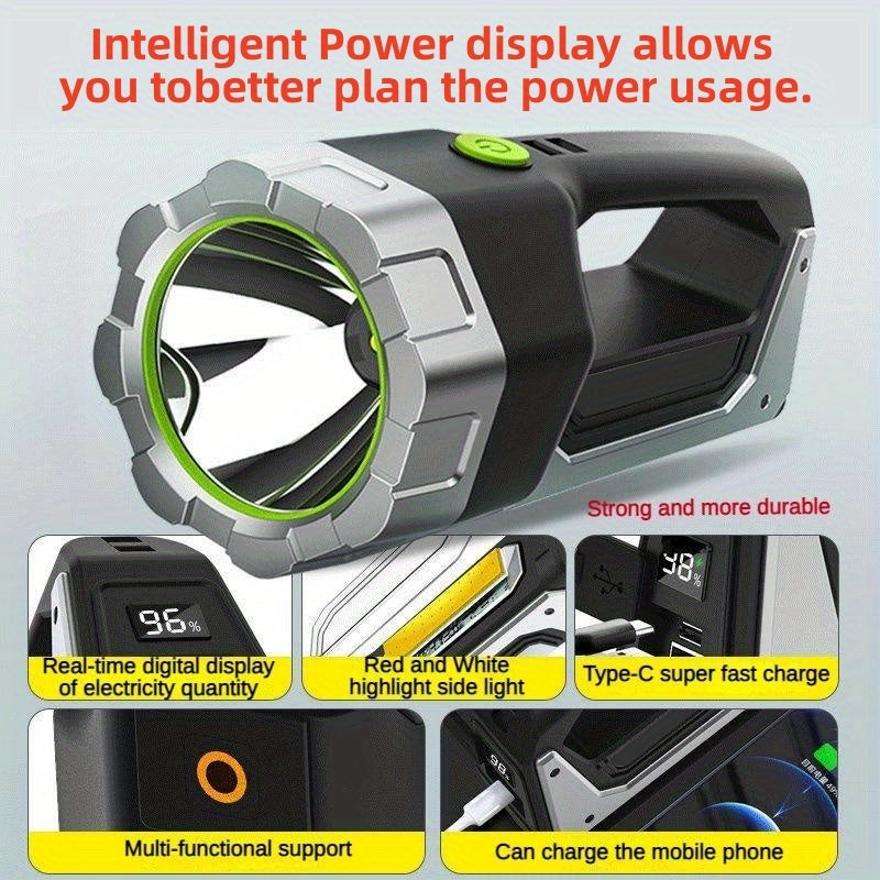 1pc High-Intensity LED Flashlight - Rechargeable