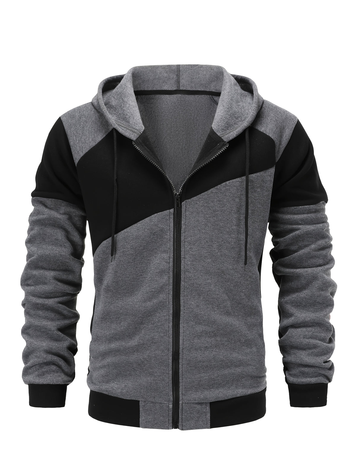 Double Layer Drawstring Hooded Jacket