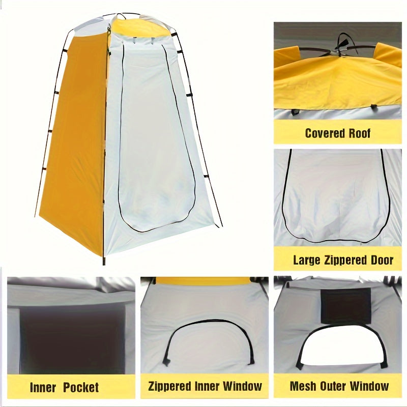 Privacy Shower Tent, Outdoor Changing Room With Detachable Support Pole And Carry Bag