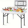 4 Foot Folding Ice Cooler Table With Drain