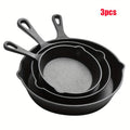 3pcs Cast Iron Cookware Set, Heavy-Duty Non-Stick