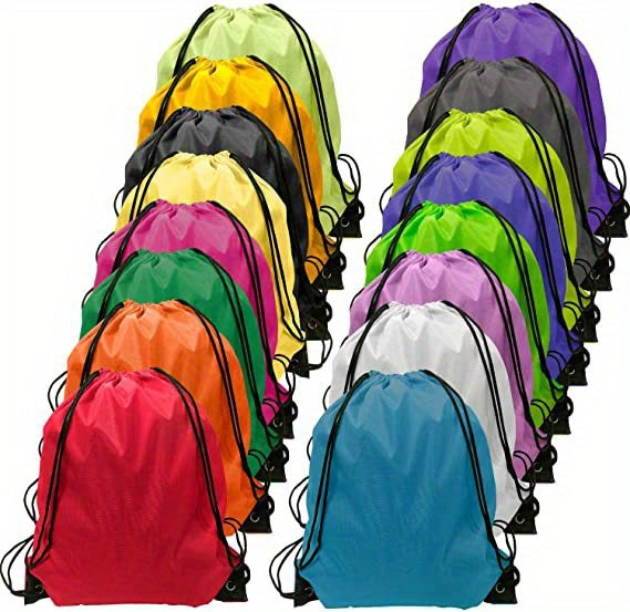 Vibrant Nylon Drawstring Backpack  16"- Lightweight & Durable