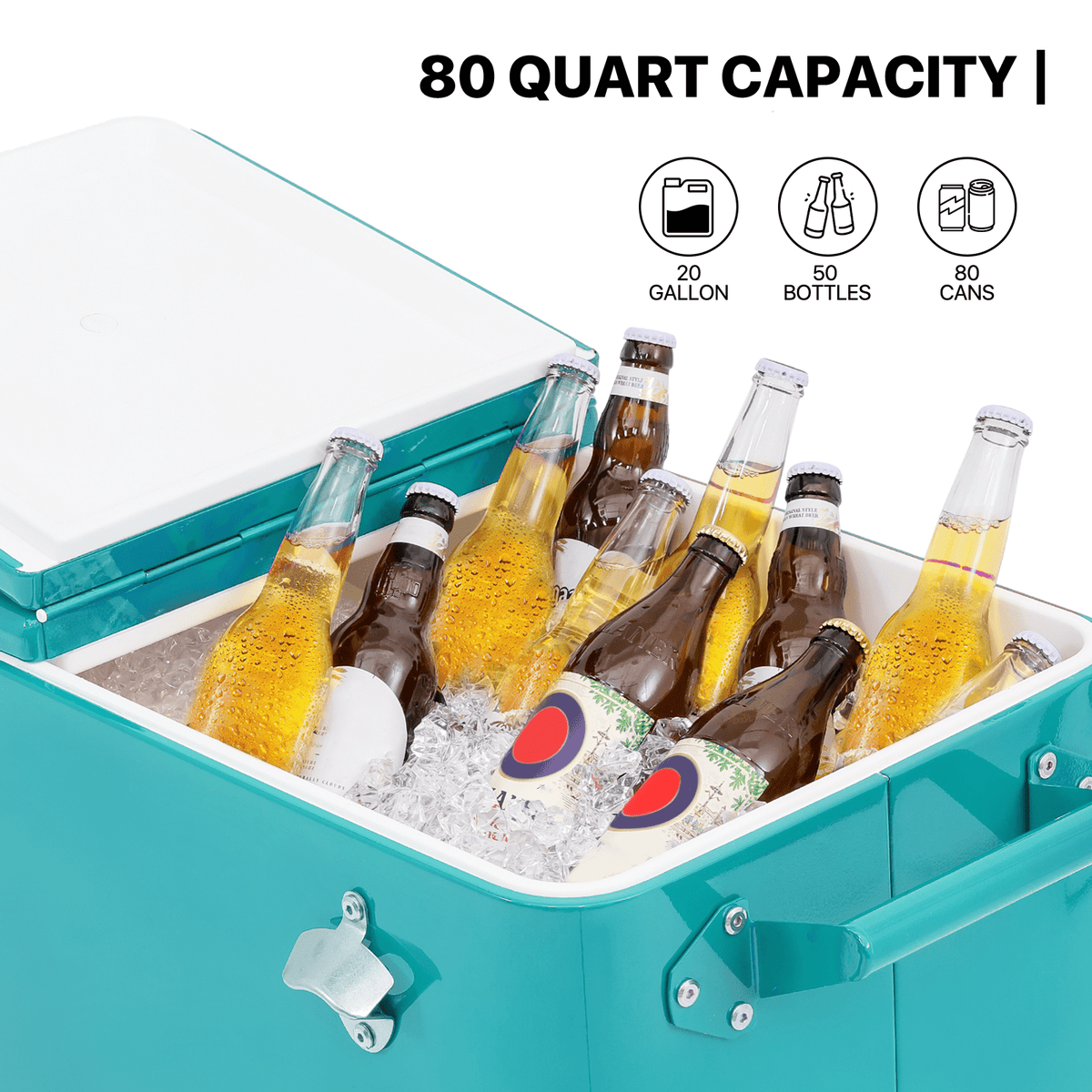 MADOG 80 Quart Rolling Ice Chest Cart