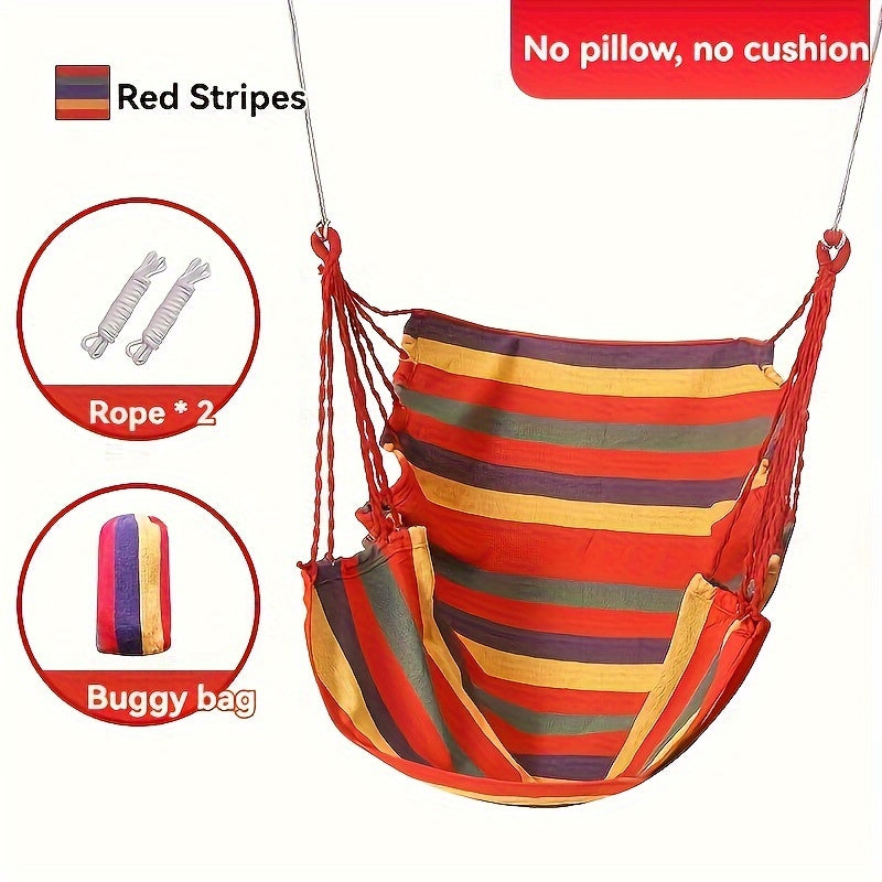 Deluxe Outdoor Hammock Chair - Soft Canvas Leisure Swing with Plush Pillow and Cushion