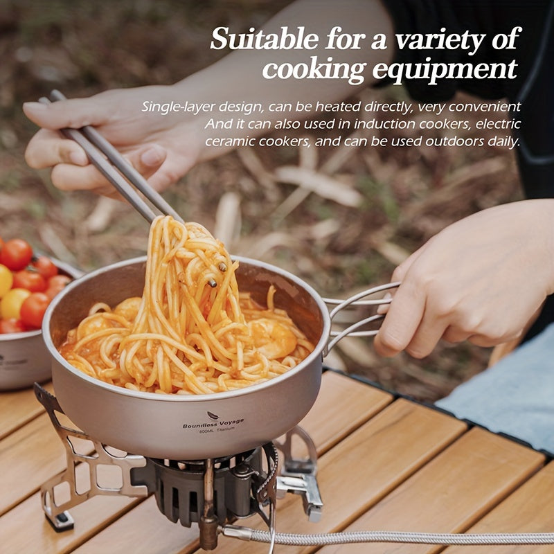 5pcs/set, Titanium Bowl And Pot Set, Foldable