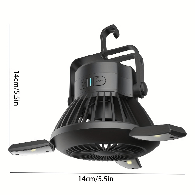 4000mAh Rechargeable Solar Powered Ceiling Fan with LED Lantern