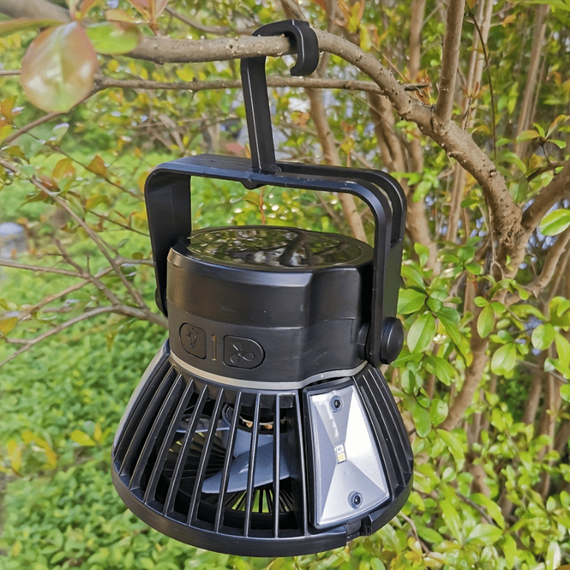 4000mAh Rechargeable Solar Powered Ceiling Fan with LED Lantern