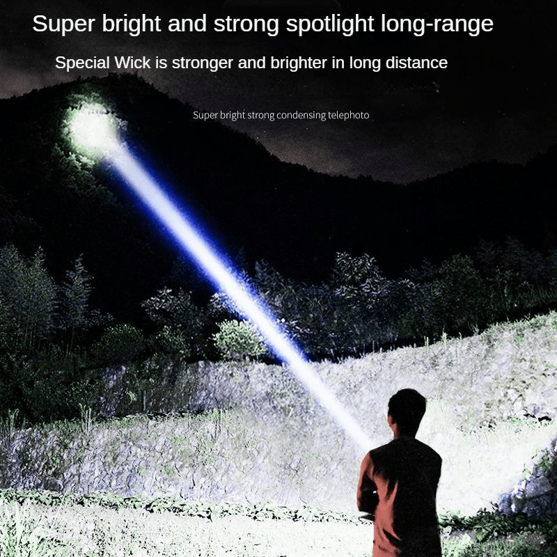 1pc High-Intensity LED Flashlight - Rechargeable
