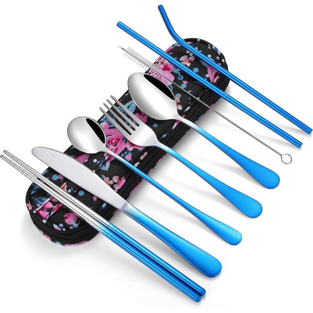 Travel Utensils, Reusable Silverware Set to Go Portable