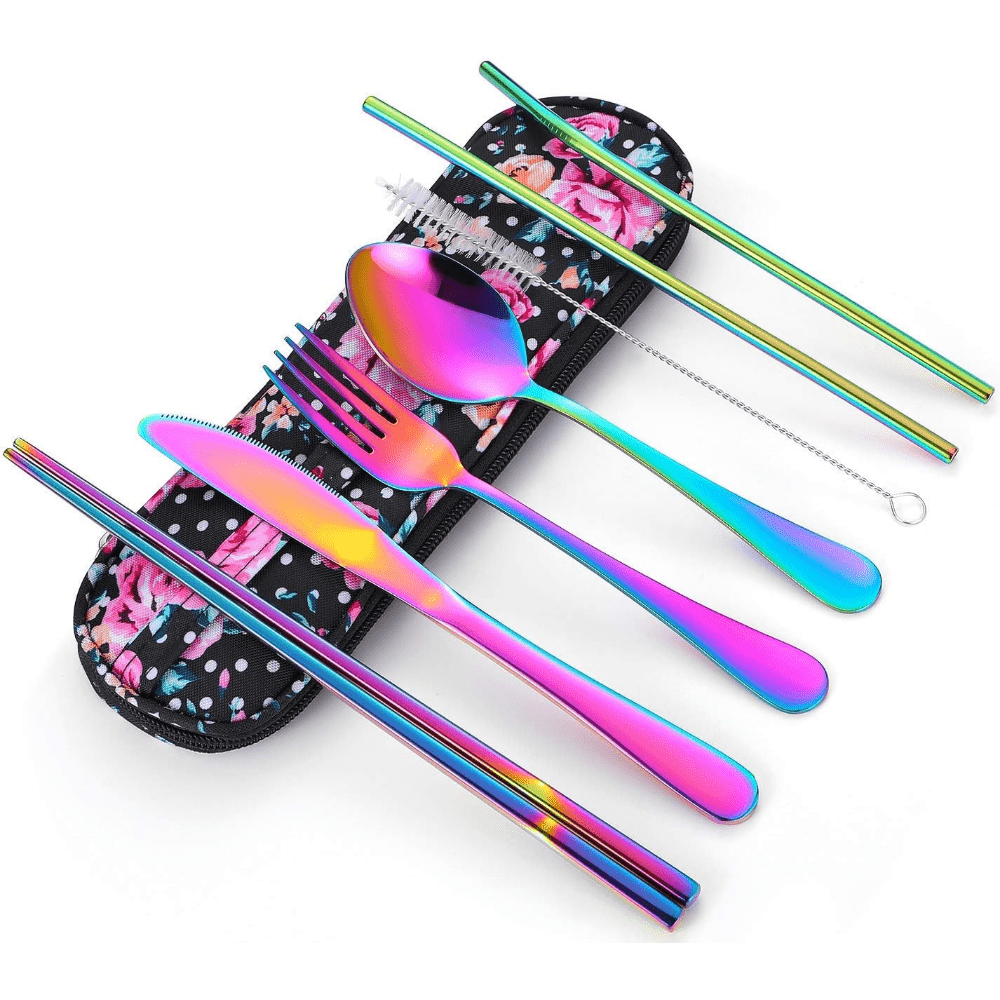 Travel Utensils, Reusable Silverware Set to Go Portable
