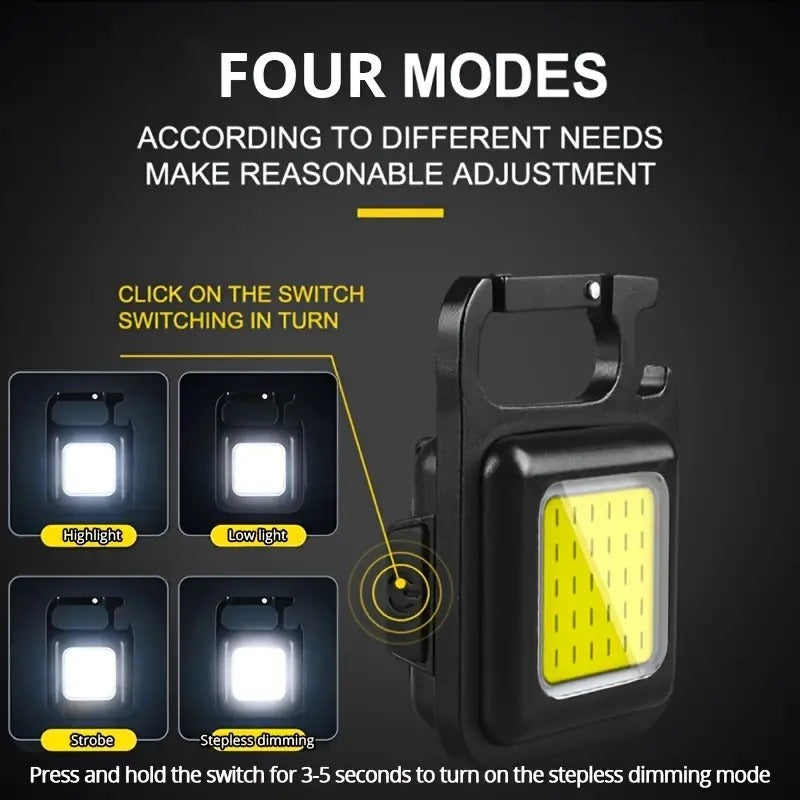 Ultra-Bright Mini LED Flashlight - Rechargeable, Compact Keychain Design