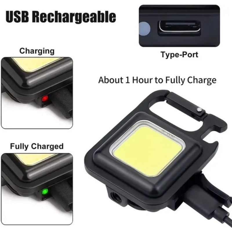 Ultra-Bright Mini LED Flashlight - Rechargeable, Compact Keychain Design