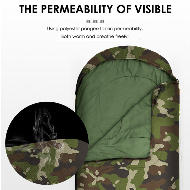 Waterproof Camouflage Sleeping Bag - Warm, Compressed, and Cold-Proof