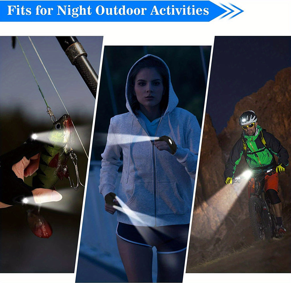 1/2pcs LED Flashlight Gloves - Hands-Free Lights for Camping