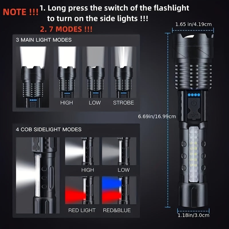 Super Powerful Rechargeable LED Torch Flood Light