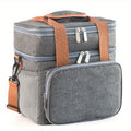 Large Capacity Double Layer Crossbody Lunch Bag - Insulated, Waterproof