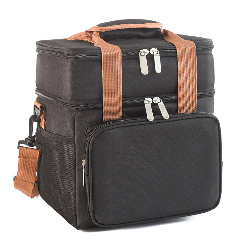 Large Capacity Double Layer Crossbody Lunch Bag - Insulated, Waterproof