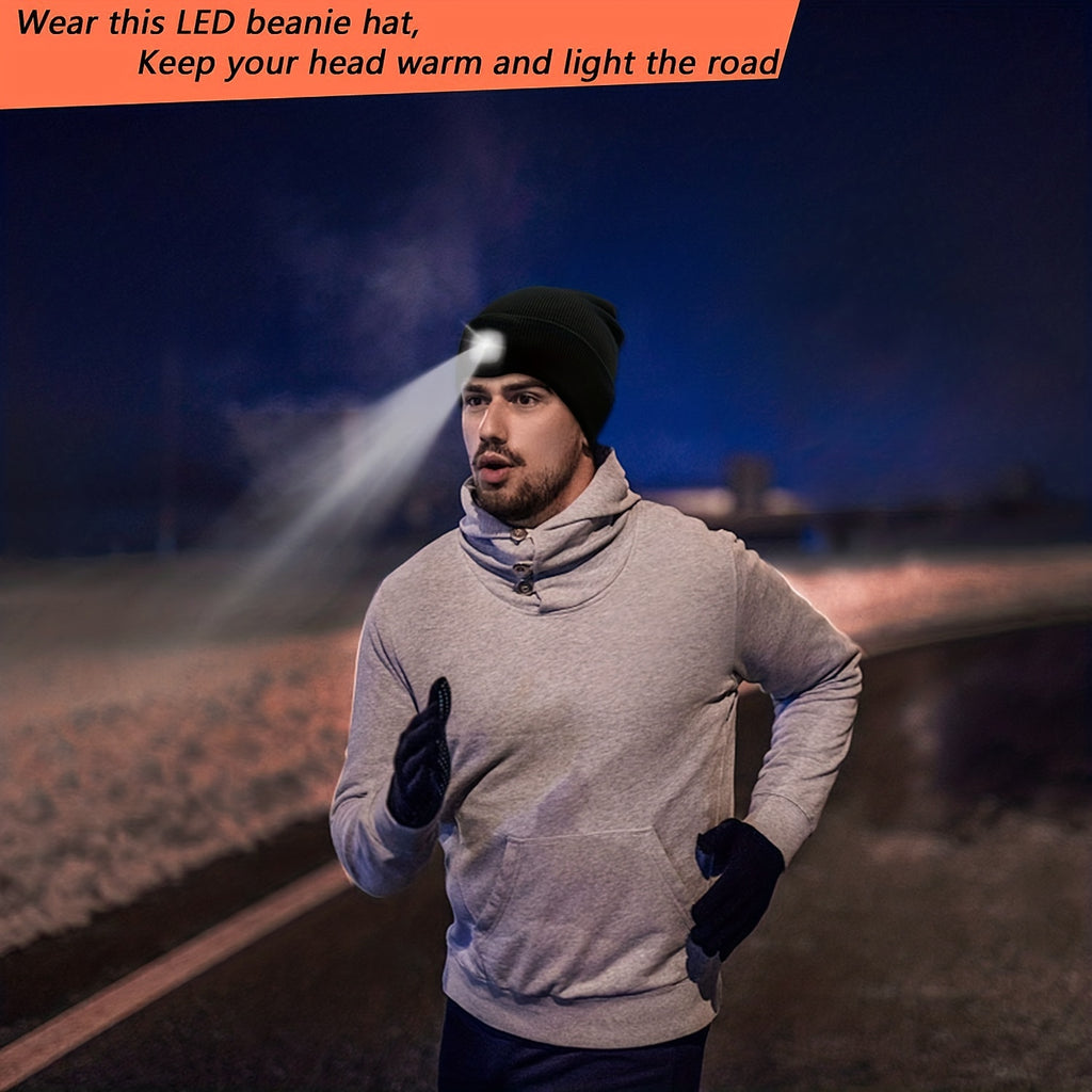 1pc Unisex Beanie Hat With LED Light